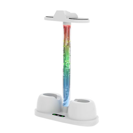 Forbedret ladestasjon med LED-lys, praktisk ladestasjon med kontrollerholder for MetaQuest 3-headset