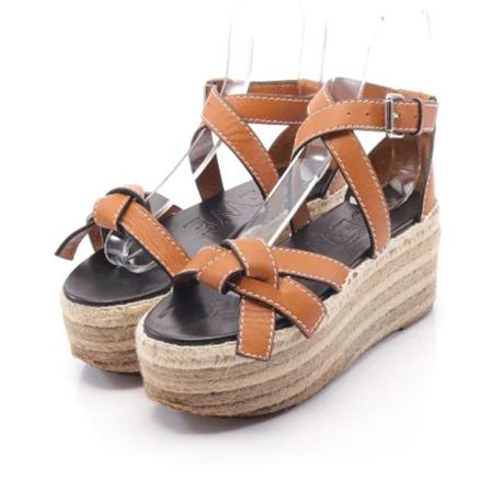 Loewe Pre-owned Pre-owned Leather Sandalen , Bruin , Dames , Maat: 38 EU