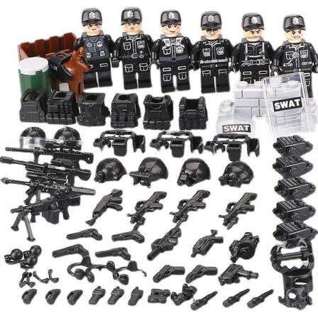 SWAT Special Forces Soldiers Military Weapons Gun Figures Parts Blocks Assembly Model Building