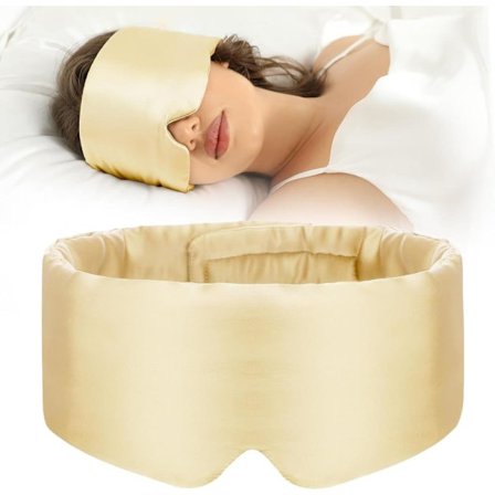 Silke sovemaske - Justerbar stropp - Lysblokkerende - Silke - Perfekt for reiser og kontorbruk - For menn og kvinner