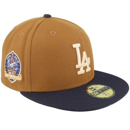 New Era - Los Angeles Dodgers Lazy Sunday 59FIFTY Brown/Navy Fitted Fitted Brown Cap - MLB @ Hatstore