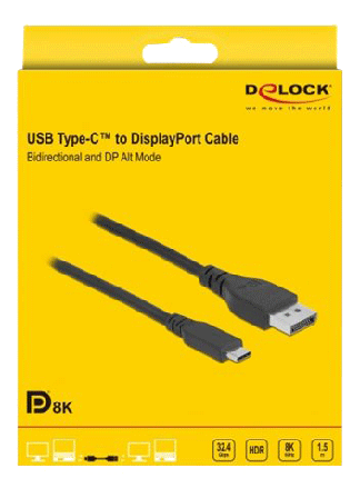 Delock DisplayPort-kabel - USB-C til DisplayPort - 1.5 m