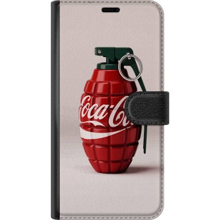 Kompatibel Tegnebogsetui til Xiaomi Xiaomi Redmi 14C Kunstnerisk illustration af Coca Cola granatæble i rødt og grønt, pop art inspireret motiv med