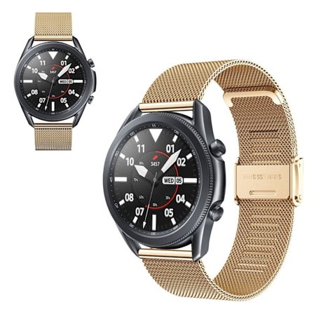 Samsung Galaxy Watch 3 (45mm) stainless steel + buckle design watch band - Gold