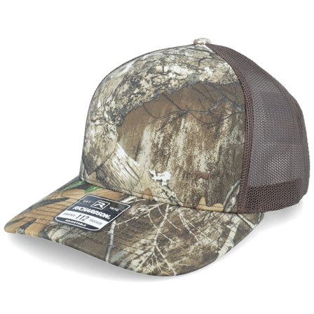 Hunter - Camo trucker Cap - Tiny Deer 112pfp Realtree Edge/Brown A-frame Trucker @ Hatstore