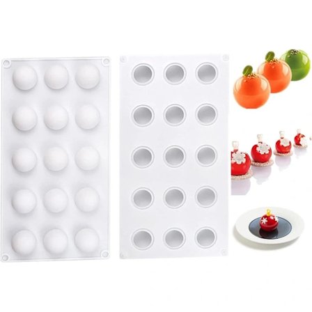 15 Kolon Puolipallon Silikonimuotti Fondant Mousse Kakku Muotti Silikonikakku