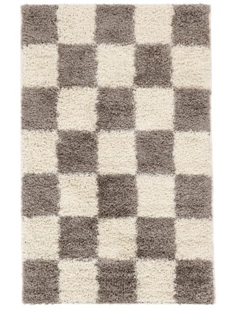 Chessie 100X160 Small Greige/Off White Checkered Rug