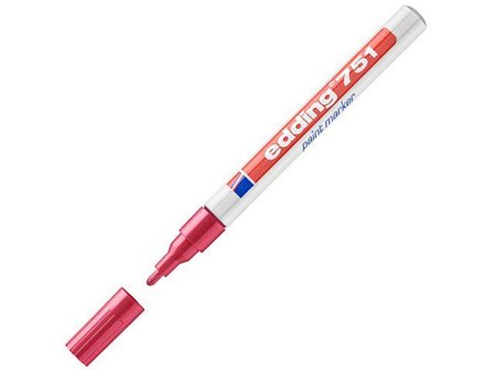 EDDING 751 Paint Marker Bullet Tip 1-2mm Line Red (Pack 10) - 4-751002