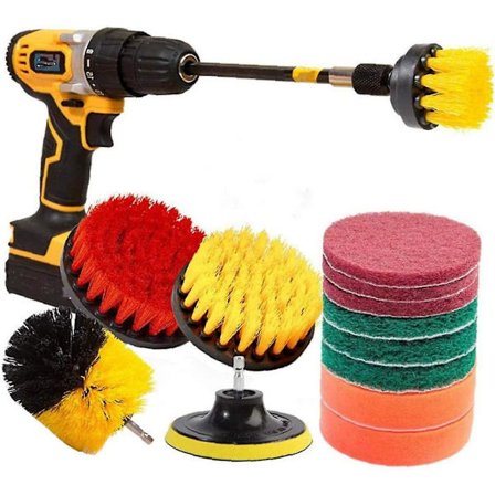 Veggborrbørste Elektrisk Multibørste Skrubbebørste For Komfyr Ovn Vask Utendørs Industrielt Tilbehør 14stk