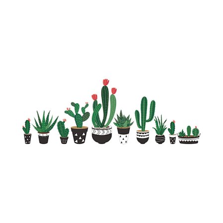 Et sæt potteplanter vægklistermærker vægdekoration klistermærker