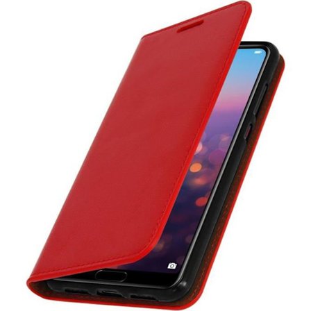 Fodral - AVIZAR - Huawei P20 Pro - Äkta läder - Röd - Videostöd