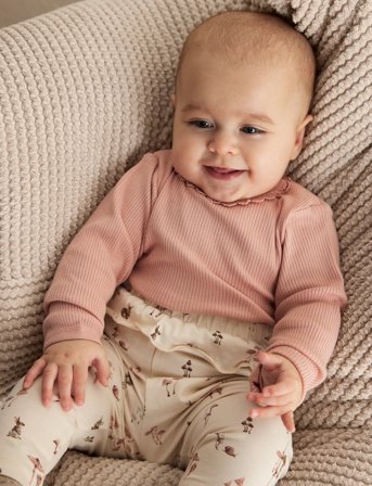 Minymo Body Ls Rib - Pink - 68