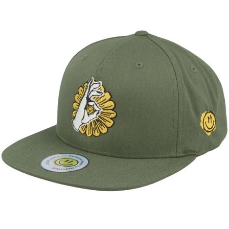 Lucid Smile - Grå trucker Keps - Flower Smile Grey/Birch/Army Olive Trucker @ Hatstore