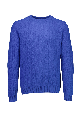 Lindbergh Lambswool raglan Knit Stickat Herr Blå L