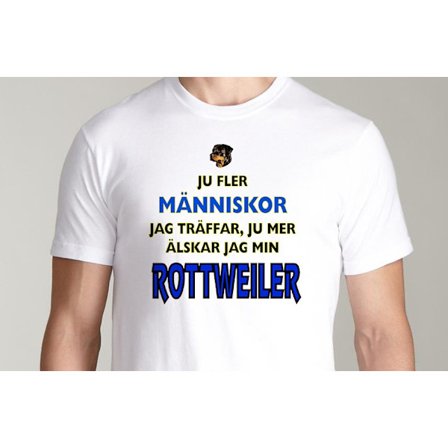 Vit T-shirt - Rottweiler hund tröja