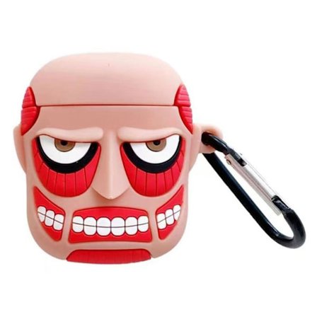 Silikonfodral med söt tecknad design för Airpods - Titan Ansikte