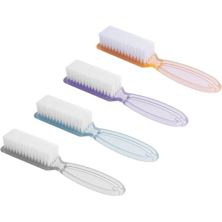 4 stk. Neglebørste med Håndtak Tær Negl Finger Tips Rengjøring Skrubbebørster for Hjemme- og Salongbruk