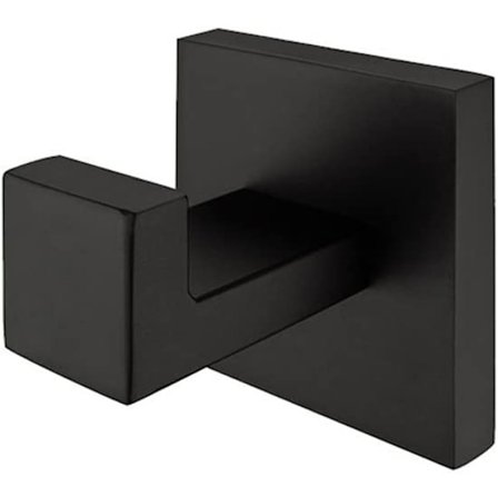 Seinään kiinnitettävä ruostumattomasta teräksestä valmistettu pyyhekoukku, moderni musta pyyhekoukku, ylellinen kylpyhuoneen lisävaruste (1 pakkaus)