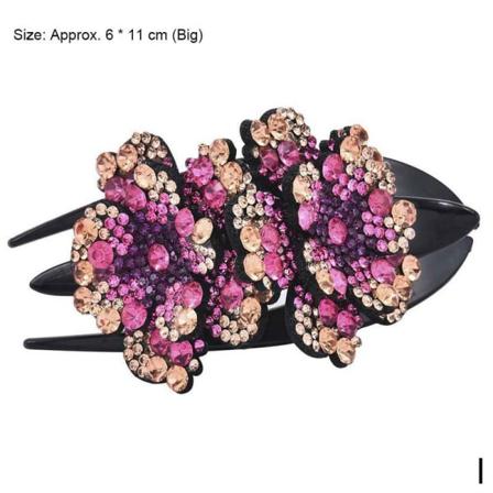 Kvinnors Crystal Hair Claw Rhinestone Hairclip Smycken Flower Hai