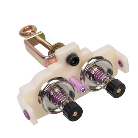 Garnføring med dobbelt hode for hekling, strikking og veving