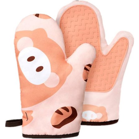 1 Par Tykke Varmebestandige Ovn Handsker, Ovn Handsker med Silikon Anti-Skrid Design, Velegnet til Madlavning, Bagning