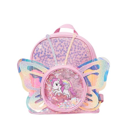 Ryggsekk for småbarn, tegneserie enhjørning, skolesekk rosa