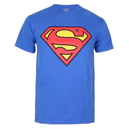 Superman Herr Logo Bomull T-shirt L Royal Blue/Red