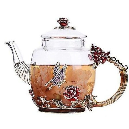 Emalleret Glas Tekande 3D Blomst Kande Europæisk Stil