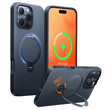 TORRAS Mobilskal till iPhone 16 Pro Magsafe Ringhållare - Svart