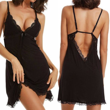 Kvinnor Sexig Spets Nattlinne Nattlinnen V-ringad Nattlinne Sovkläder - stock