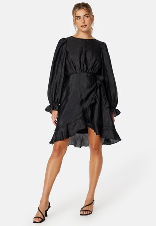 BUBBLEROOM Peg Shimmer Dress Black Klær