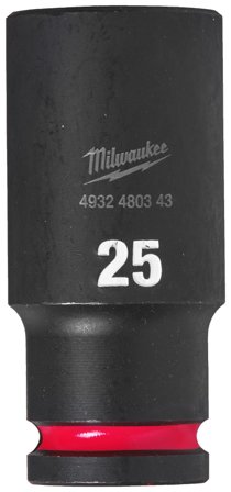 Milwaukee Shockwave Impact Duty Krafttoppe 1/2" kvadratisk dybde 25 mm, Håndværktøj