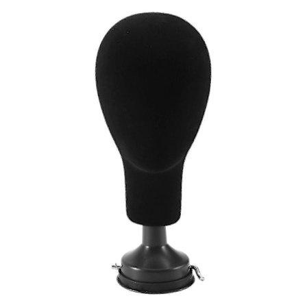 Polystyrenskum Mannekeng Ansikt Hode Parykkholder Brilleholder Med Brakett - Svart, 35cm -N459