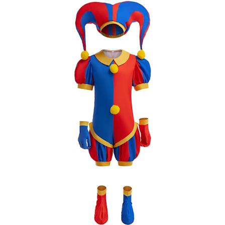 Magiske tal cirkus cosplay kostume børns heldragt Halloween kostume Purim børns kostume tegneseriefigur 11-12T (160)-WELLNGS 11-12T(160) a1