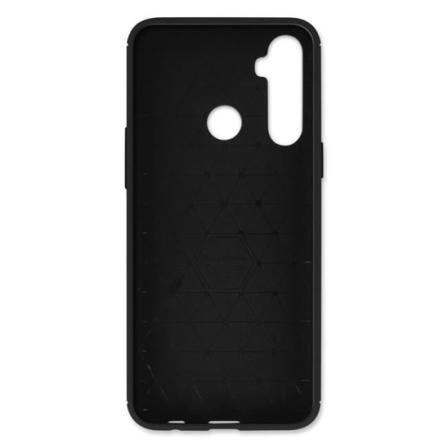 Realme 6i Soft Case Carbon Forstærkede hjørner Børstet effekt Sort