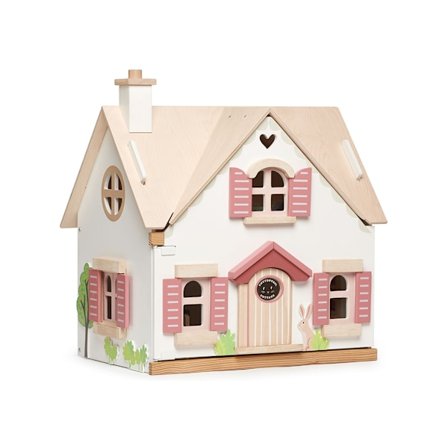 Dukkehus sommerhus med møbler - ømme blade