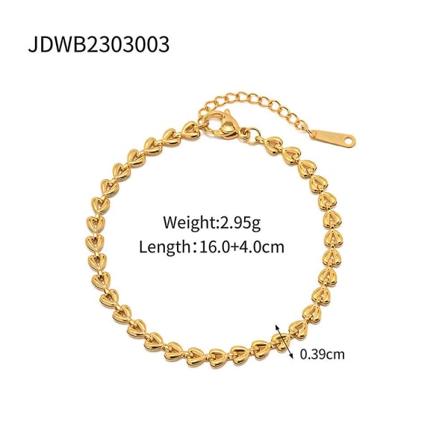 Armband Hjärta Dagligt Outfit Metalliskt Element B1379 JDWB2303003
