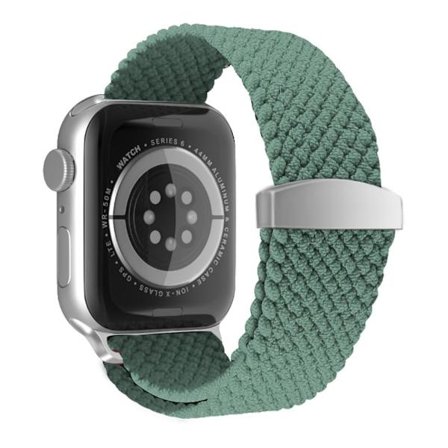 Apple Watch (45 mm) klockarmband i elastisk nylon - Mörk Olivgrön