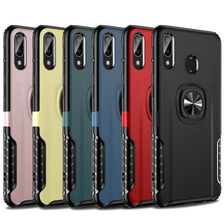 Samsung Galaxy A40 - Vankka Leman-kotelo sormustelineellä Roséguld
