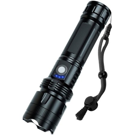 Ladattavat LED-taskulamput suurella valoteholla, 200 000 lumenia, erittäin kirkkaat tehokkaat taskulamput, 5 tilaa, vedenpitävä taskulamppu 