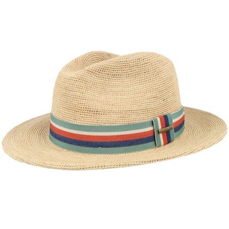 Stetson - Beige straw Hut - Raffia Crochet Beige Traveller Straw Hat @ Hatstore