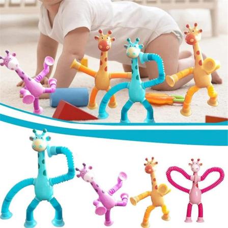 1/4 stk teleskopisk sugekopp Giraffe leker med lys, pop-rør Barn Sanse Fantasifulle lekeleker Kreative læreleker All Color 1pcs