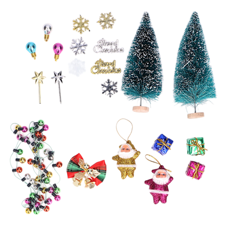 Dukkehuss Juletræ DIY Matchende Fint Håndværk Sød Udseende Miniature Juleartikler