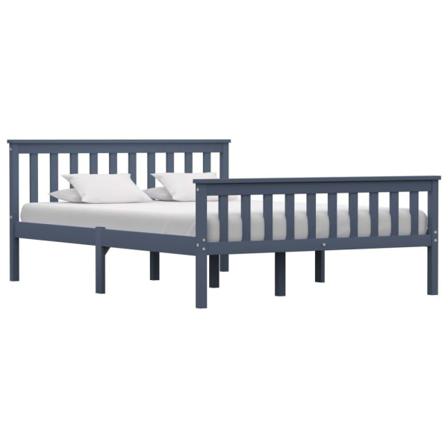 Vidaxl Sängram Med 2 Lådor Grå Massiv Furu 140x200 Cm Grå