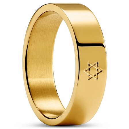 Unity | 6 mm Guldfarvet Davidsstjerne Ring til mænd - Stålringe