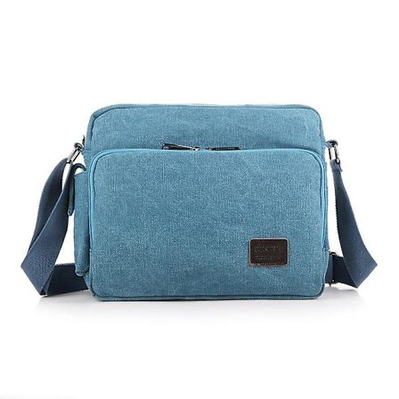 Canvas-laukku miehille, monitoiminen rento matkalaukku Bolsa Masculina, miesten olkalaukku Messenger Bag (sininen)