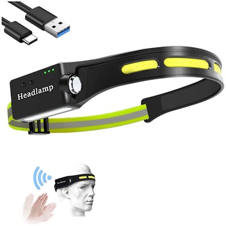 USB Laddningsbar LED-pannlampa, Kraftfull Pannlampa, Justerbar Vatten