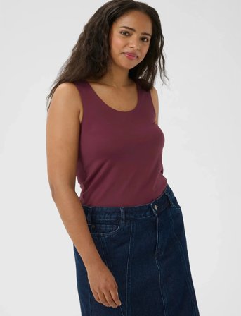 Kaffe Curve Kcerina Jersey Top - Burgundy - M
