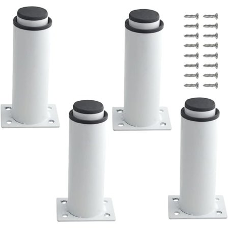 (18-30 cm, hvid) Sæt med 4 robuste og justerbare metalben til borde, senge, sofaer