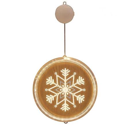 Jul fönsterdekoration ljus 3d sugkopp hängande lampa hem sovrum dekor Snowflake
